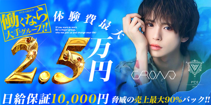 ミナミのホストクラブ「Chrono」の求人宣伝。