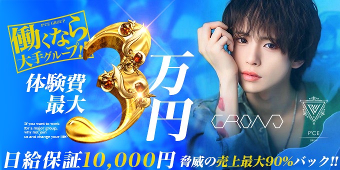 ミナミのホストクラブ「Chrono」の求人宣伝。