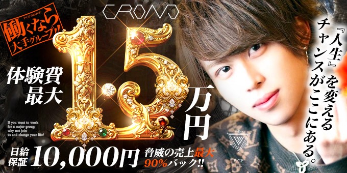 ミナミのホストクラブ「Chrono」の求人宣伝。