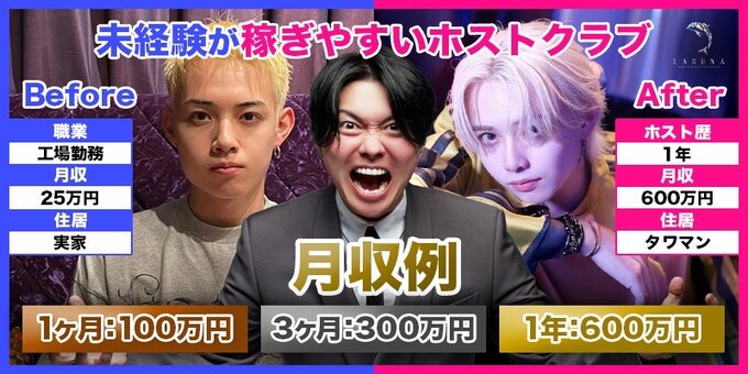 歌舞伎町のホストクラブ「LAGUNA」の求人宣伝。