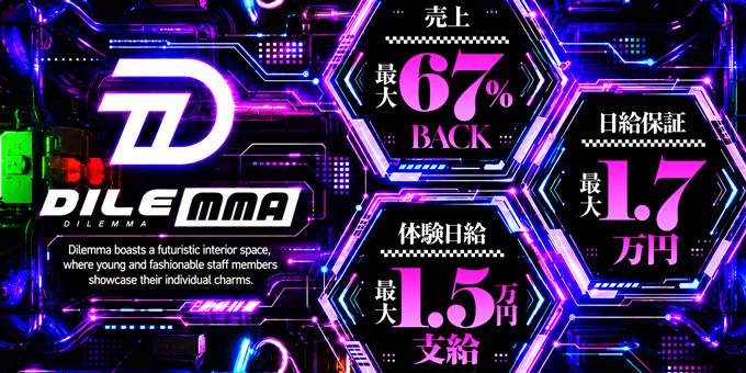 ミナミのホストクラブ「Dilemma」の求人宣伝。